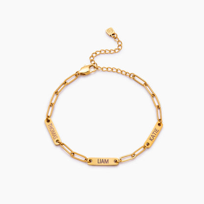 Paperclip Family Name Bracelet
