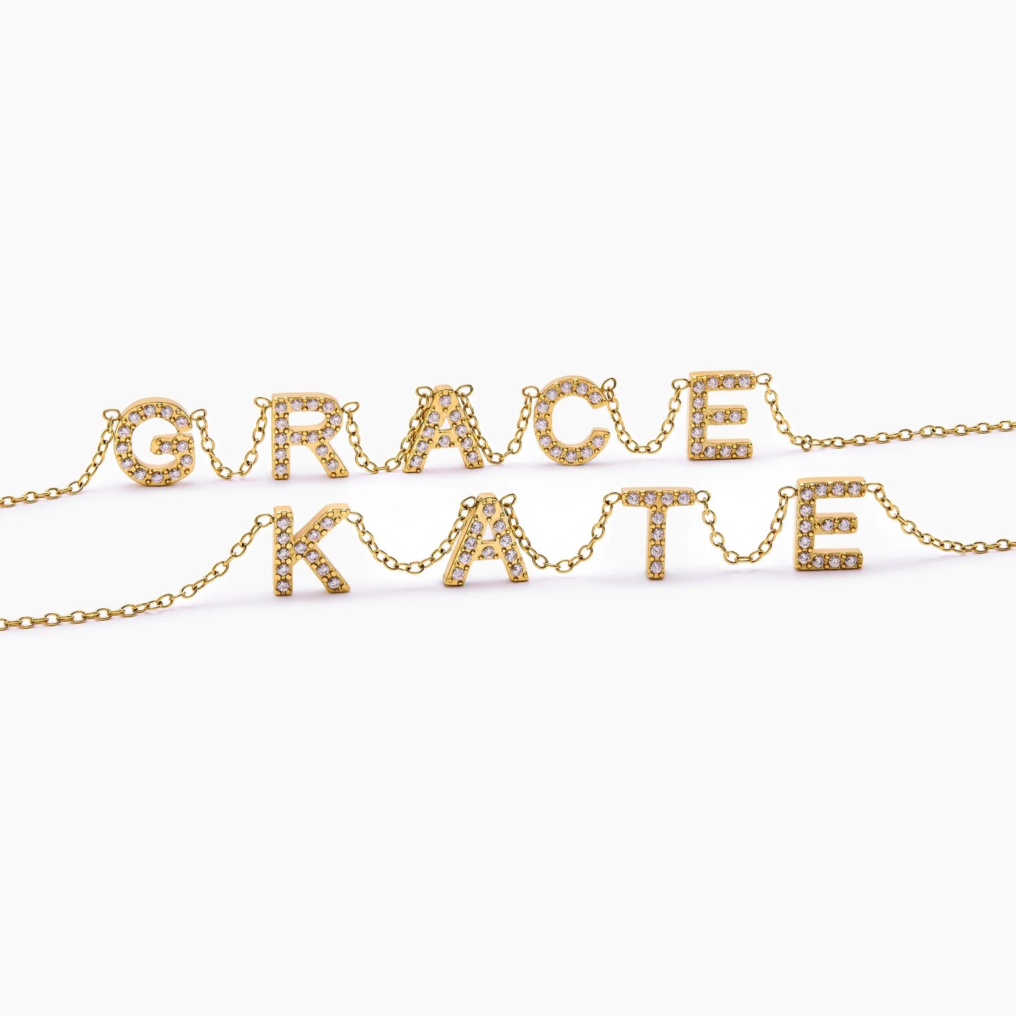 Pavé Script Name Necklace