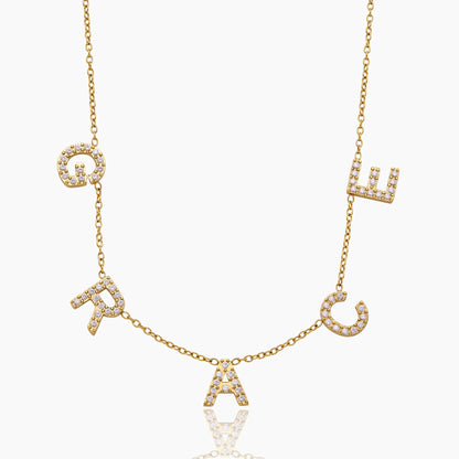 Pavé Script Name Necklace