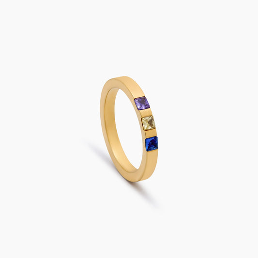 Princess Cut Birthstone Ring