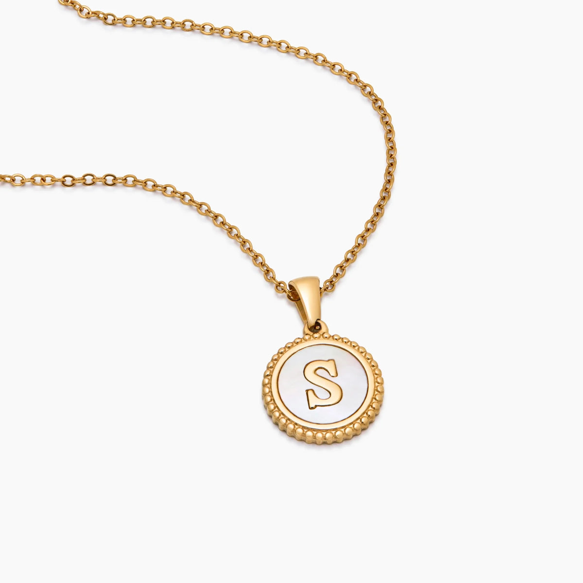 Nacre Initial Pendant Necklace