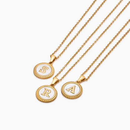 Nacre Initial Pendant Necklace