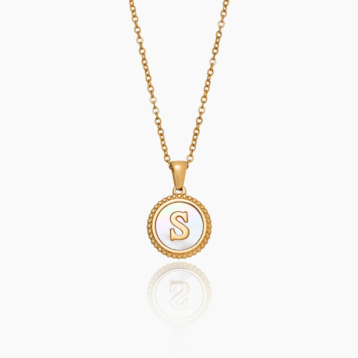 Nacre Initial Pendant Necklace