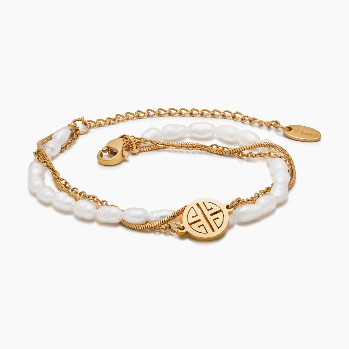Daylight Layered Pearl & Gold Bracelet