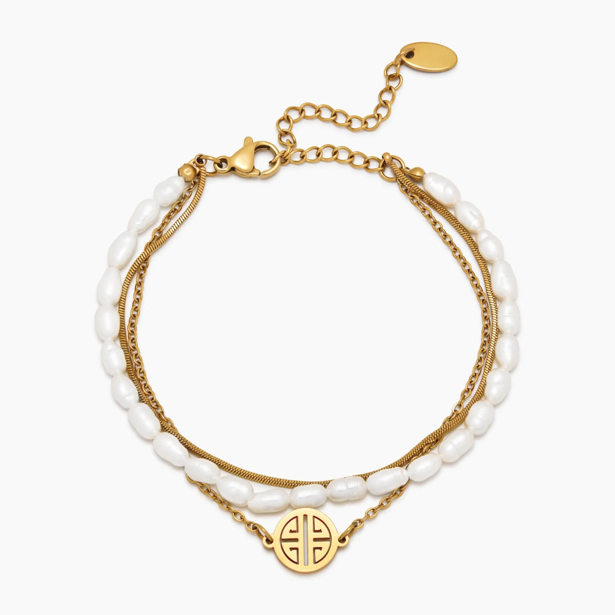 Daylight Layered Pearl & Gold Bracelet