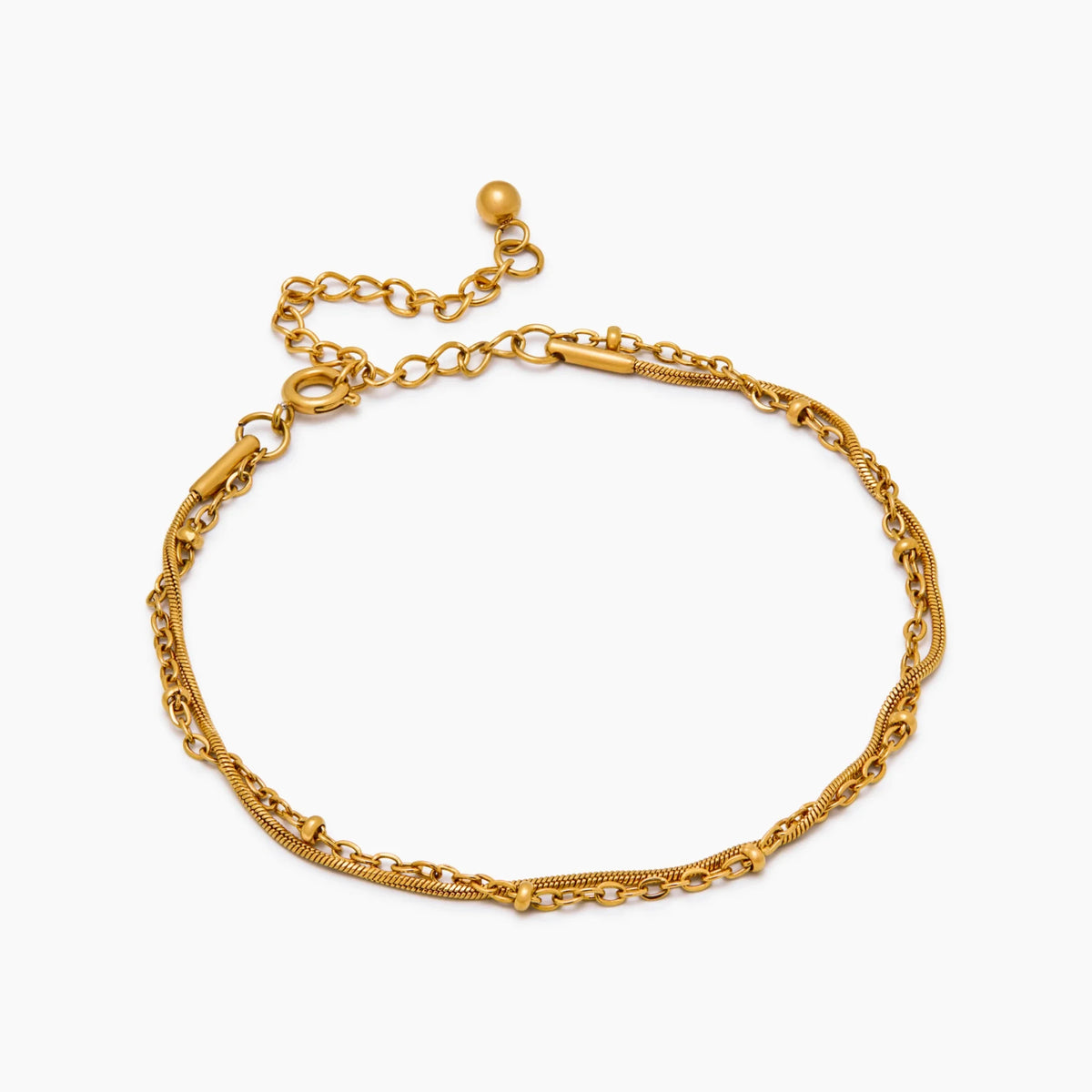 Bead & Snake Layered Bracelet