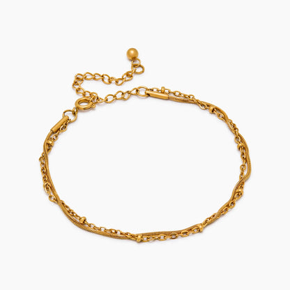 Bead & Snake Layered Bracelet