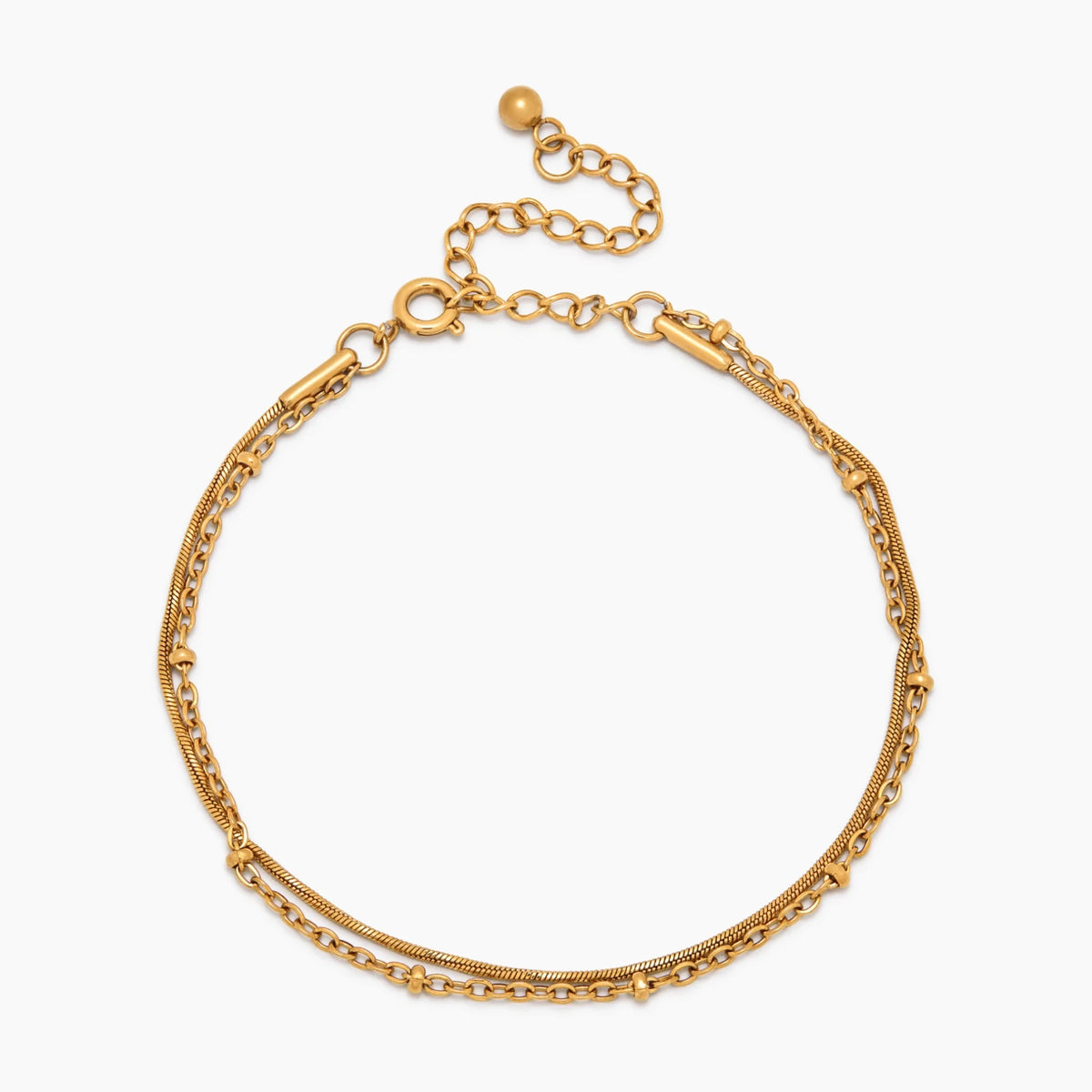 Bead & Snake Layered Bracelet