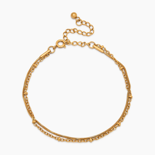Bead & Snake Layered Bracelet