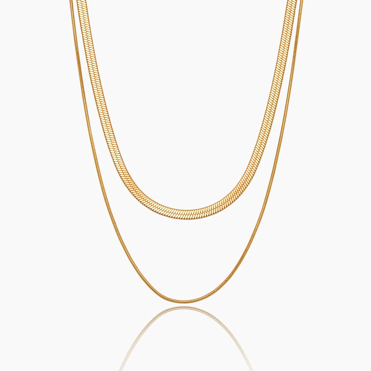 Double Snake Layered Necklace