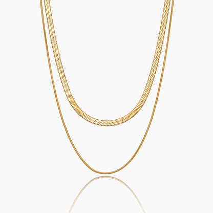 Double Snake Layered Necklace