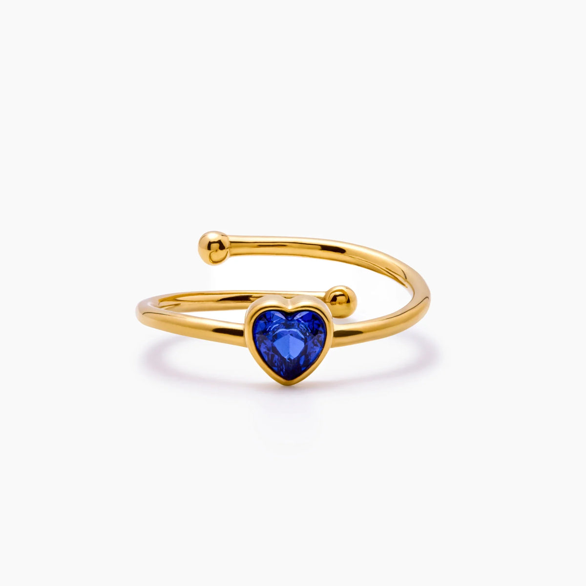 Single Heart Birthstone Ring