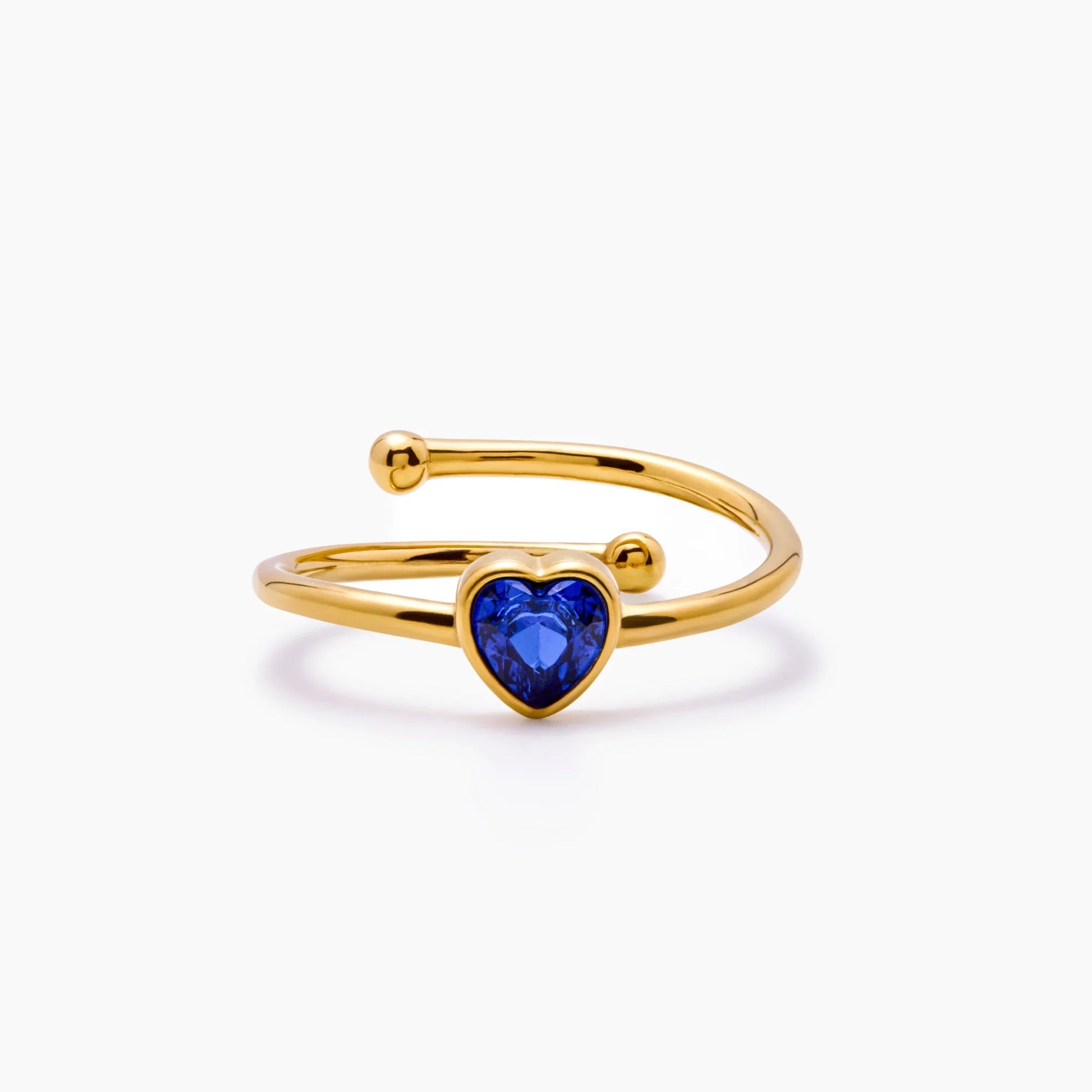 Single Heart Birthstone Ring