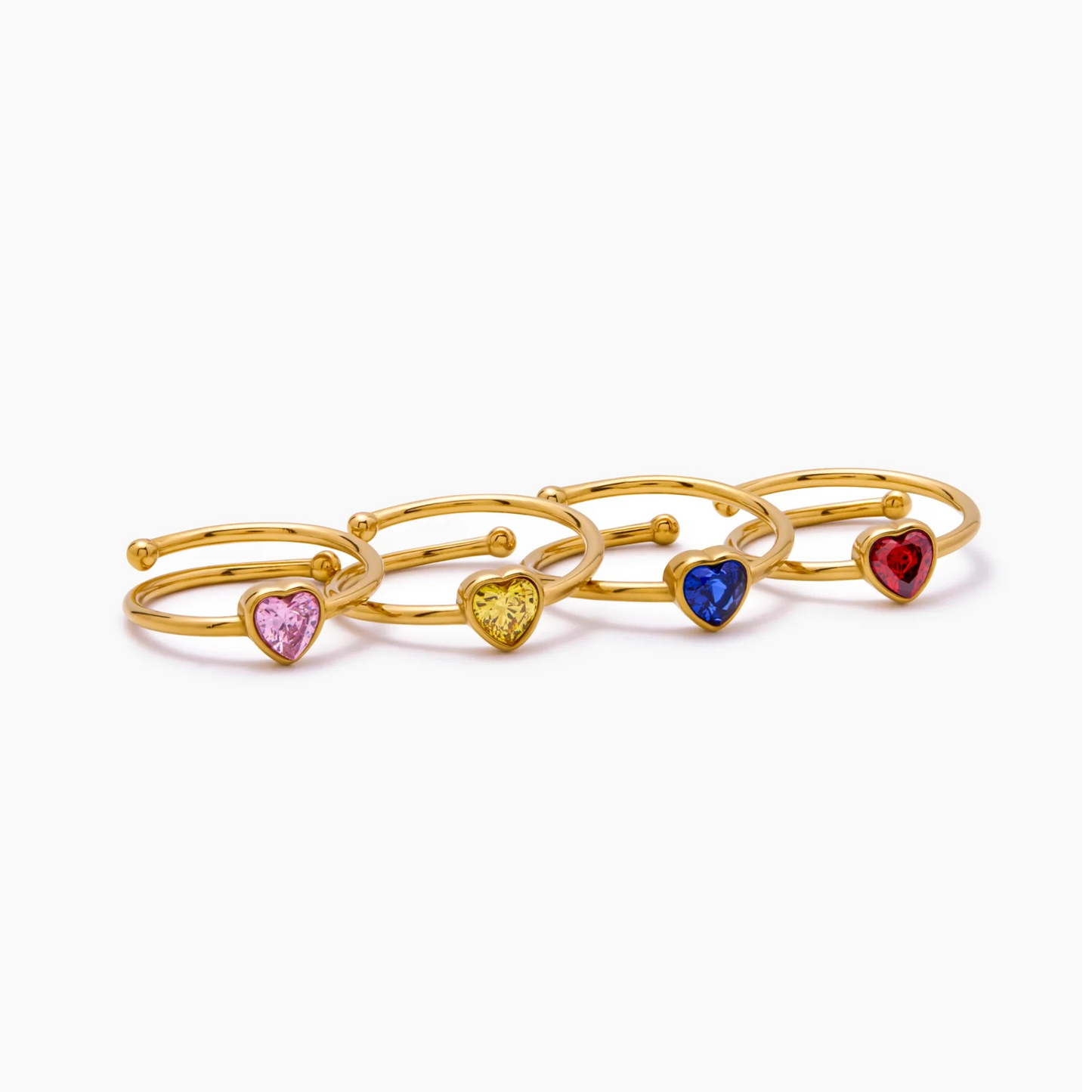 Single Heart Birthstone Ring