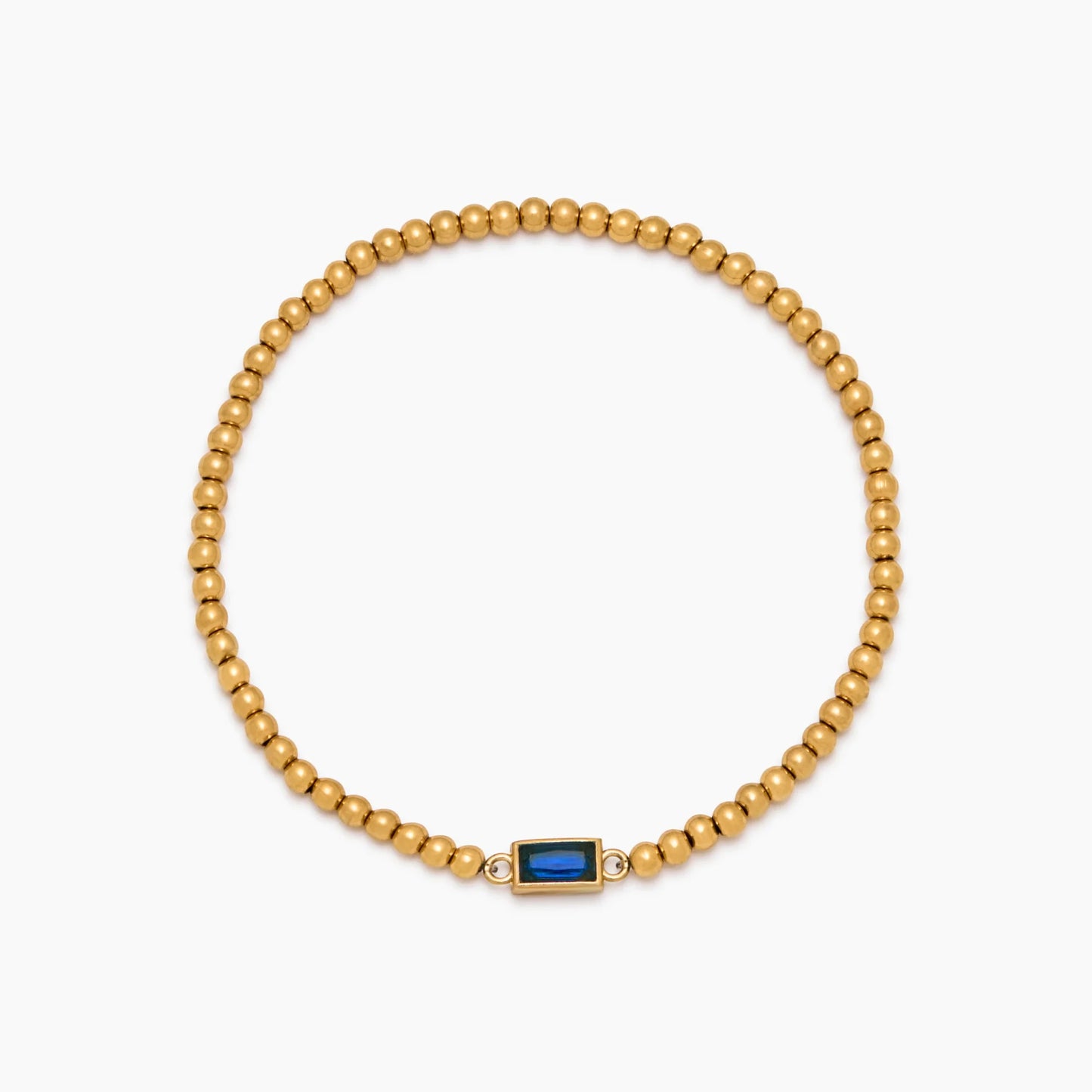 Gold Bead Birthstone Bracelet