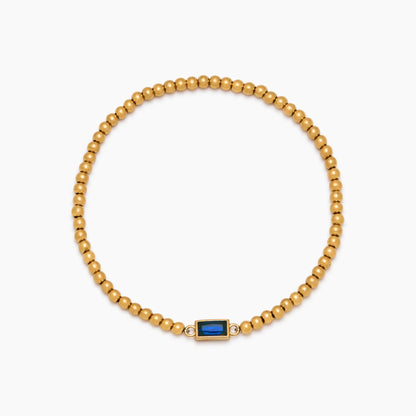 Gold Bead Birthstone Bracelet