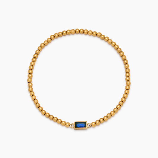 Gold Bead Birthstone Bracelet