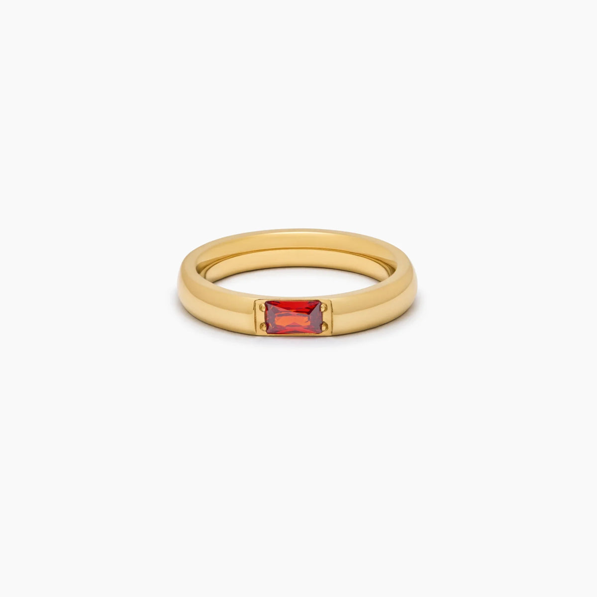 Row Baguette Birthstone Ring