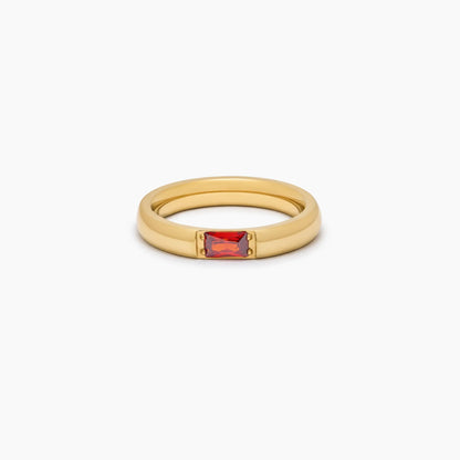 Row Baguette Birthstone Ring