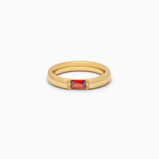 Row Baguette Birthstone Ring