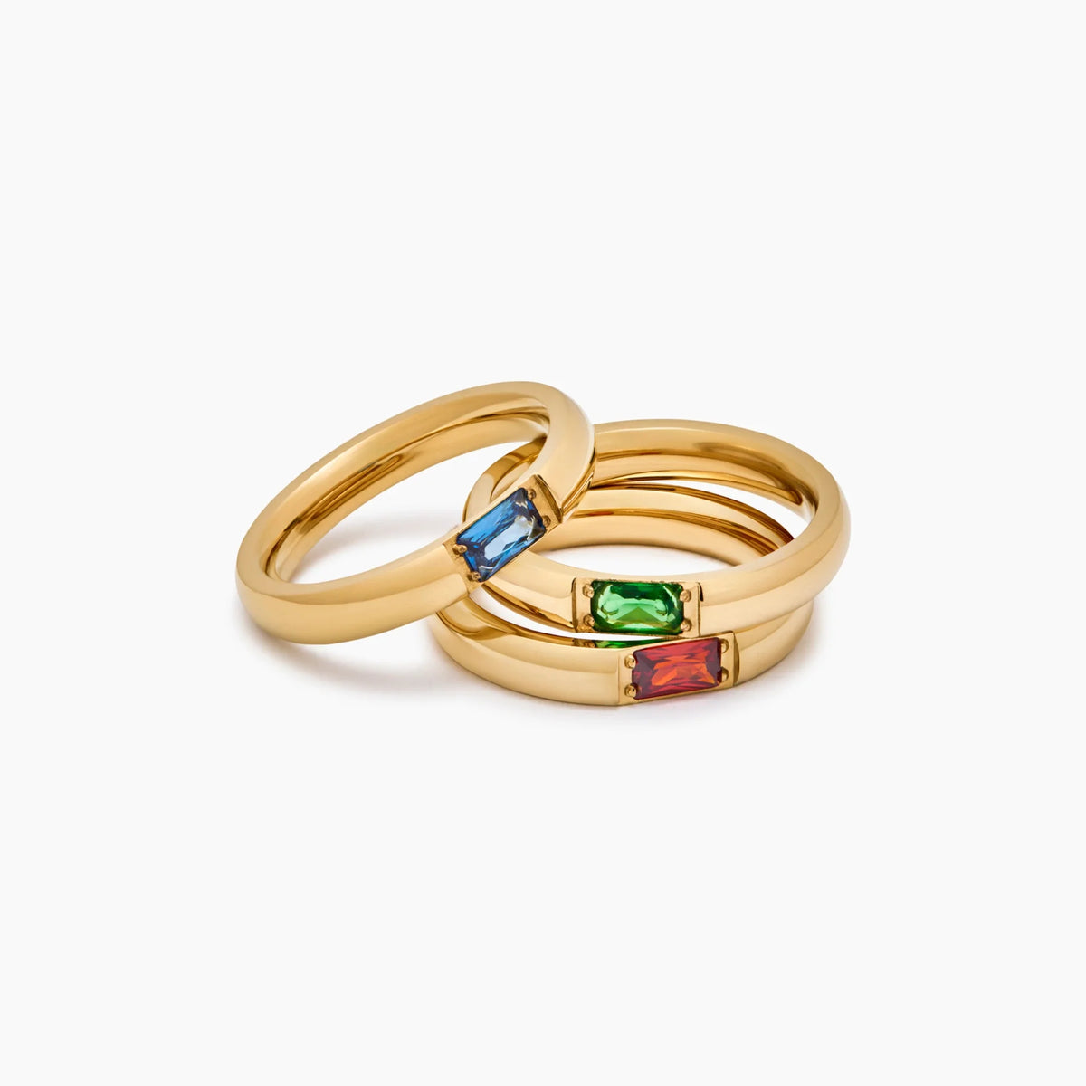 Row Baguette Birthstone Ring