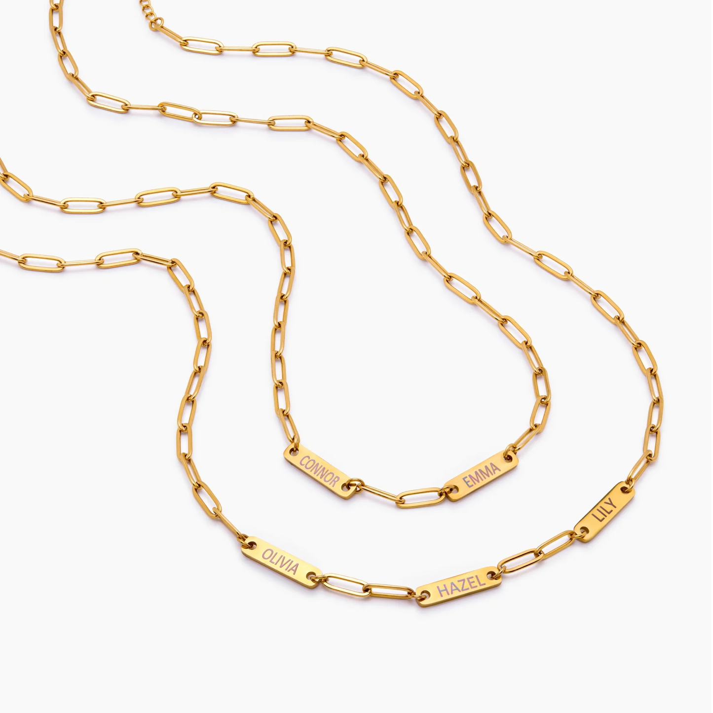 Paperclip Family Name Necklace