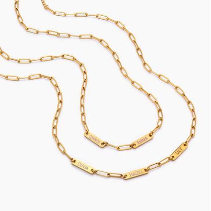 Paperclip Family Name Necklace