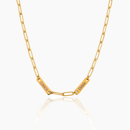 Paperclip Family Name Necklace