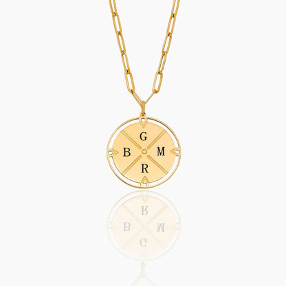 Engraved Initial North Necklace