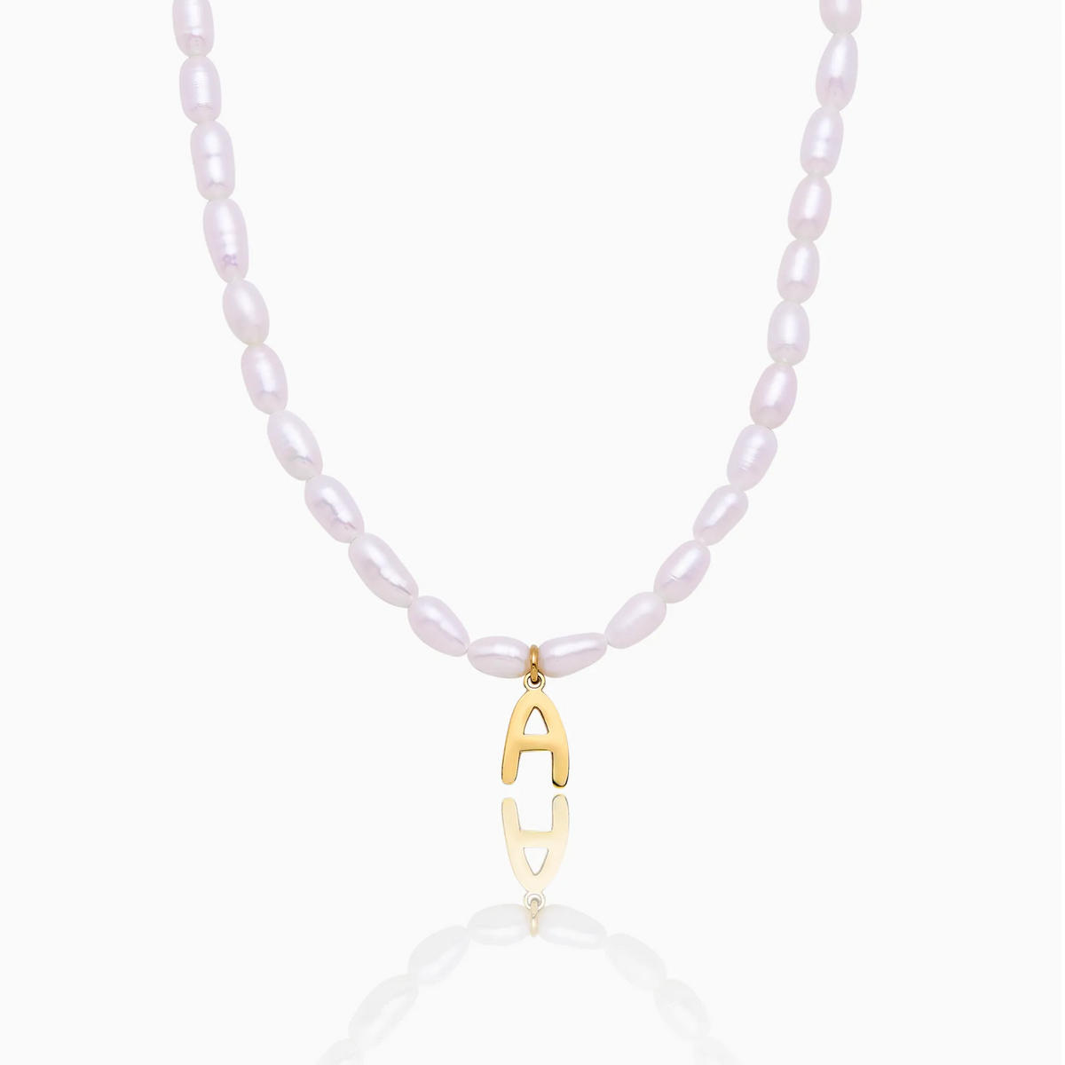 Bold Initial Pearl Necklace