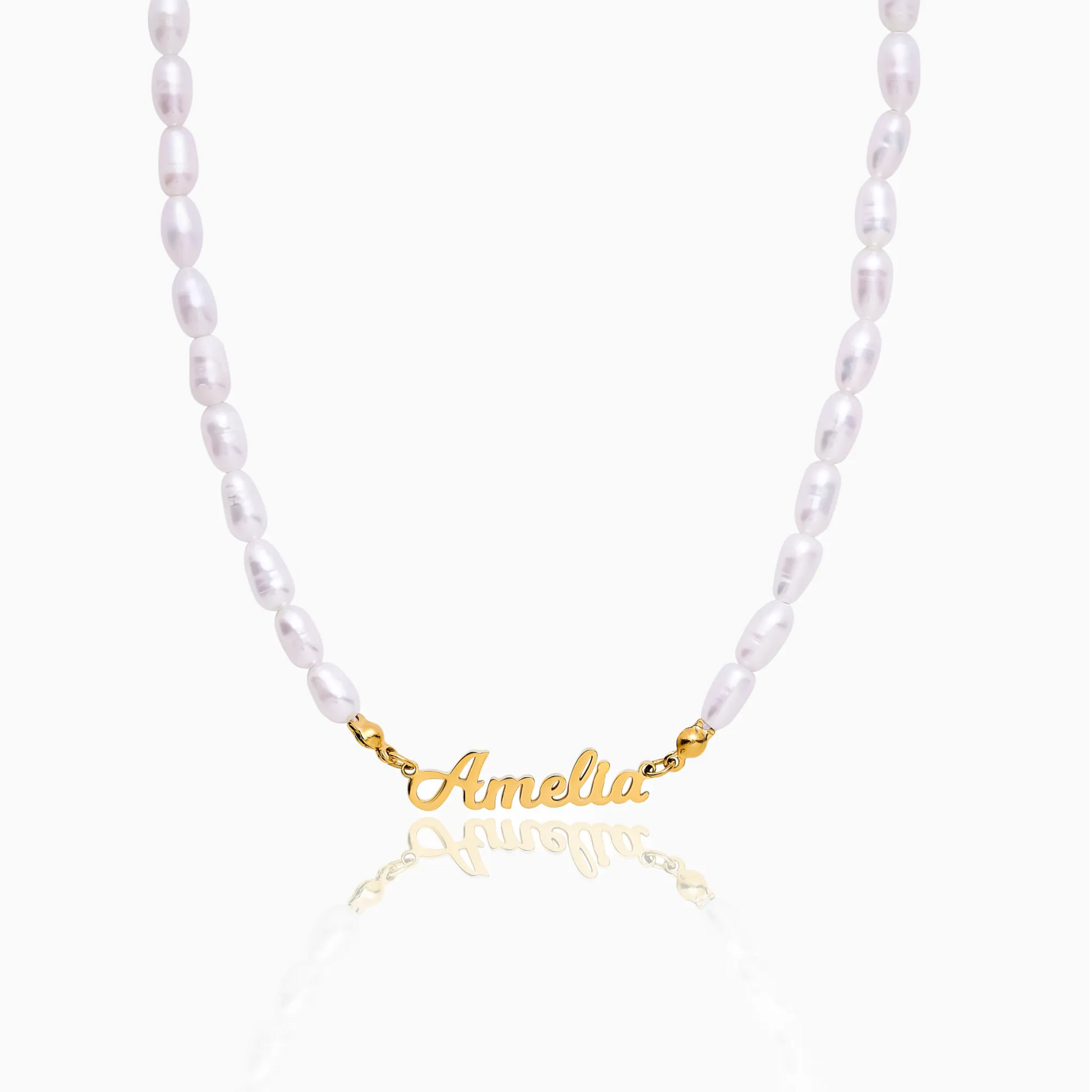 Bold Name Pearl Necklace