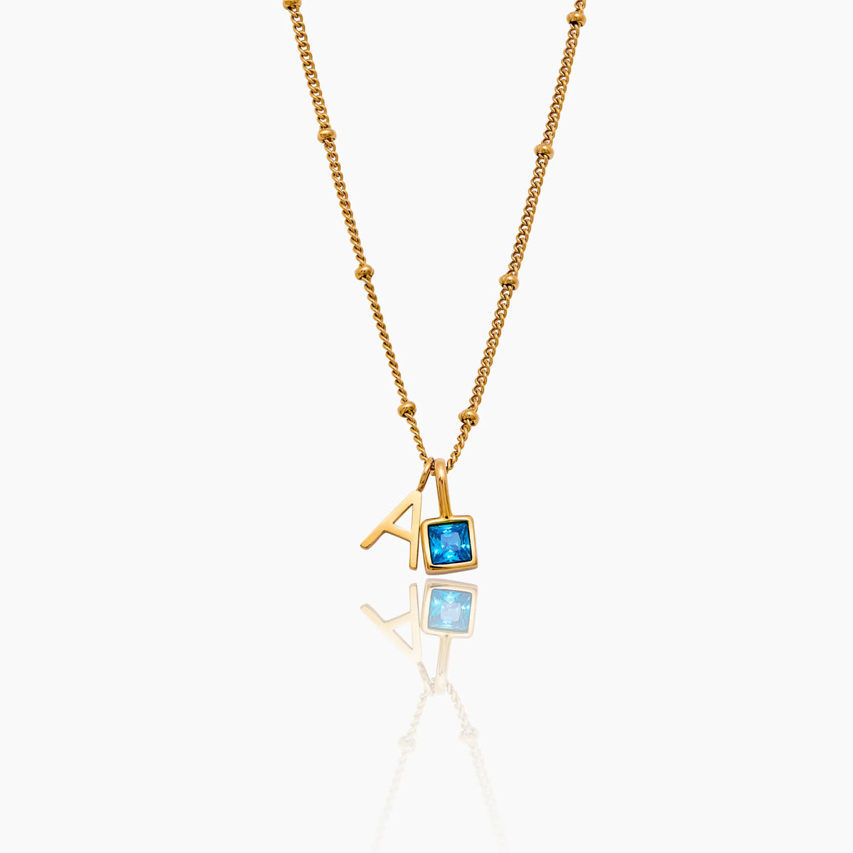 Stone Initial Necklace
