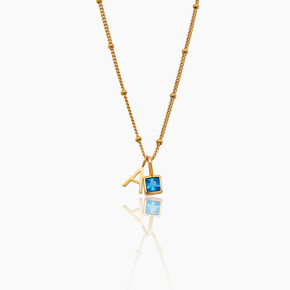 Stone Initial Necklace