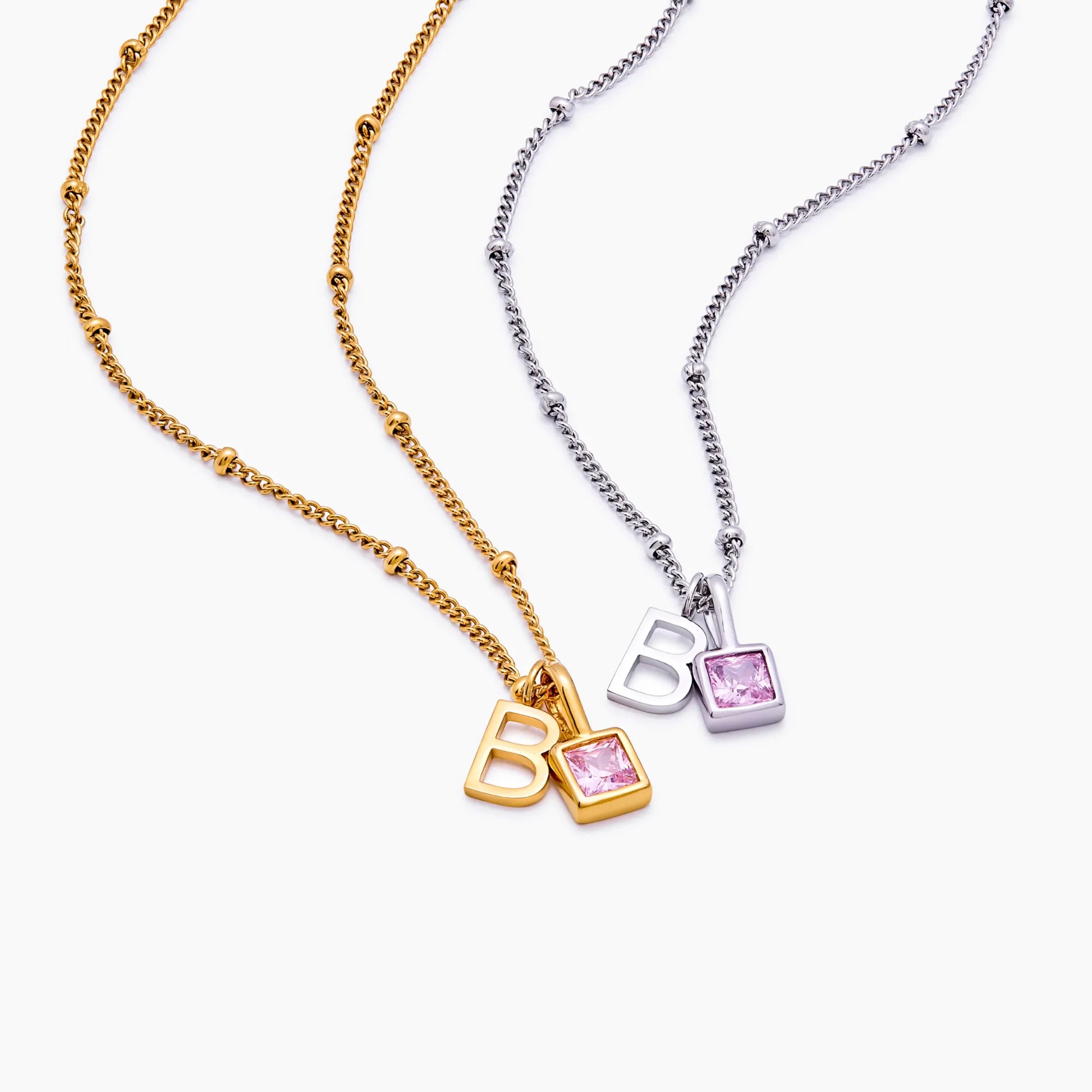 Stone Initial Necklace