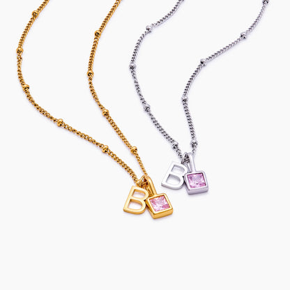 Stone Initial Necklace