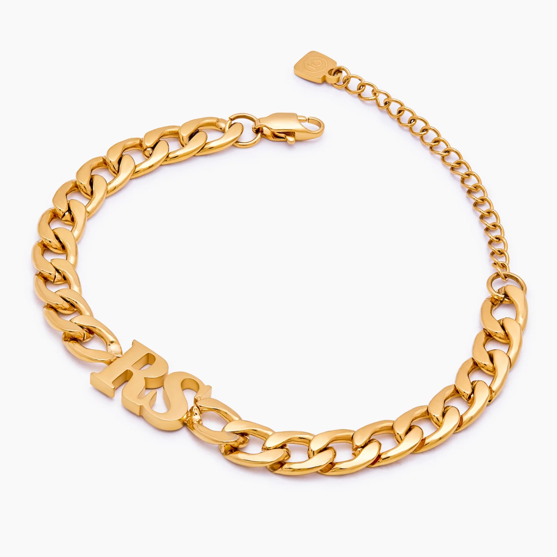 Curb Chain Initial Bracelet
