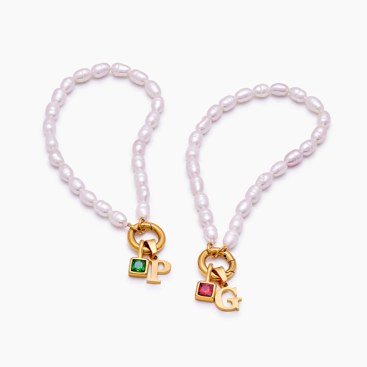 Pearl Initial & Birthstone Bracelet