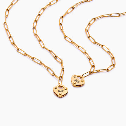 Padlock Initial Necklace