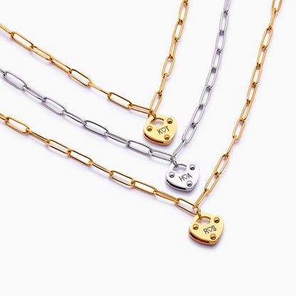 Padlock Initial Necklace