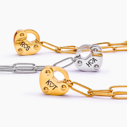 Padlock Initial Necklace