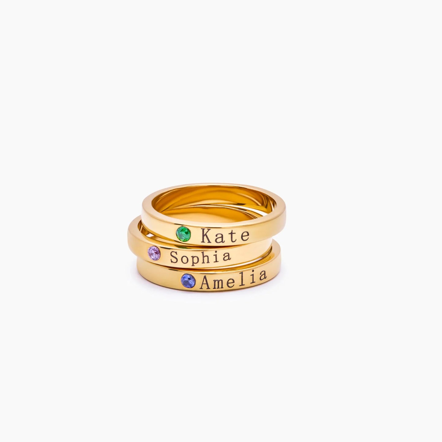 Stacking Birthstone Name Ring