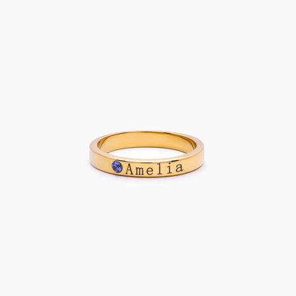Stacking Birthstone Name Ring