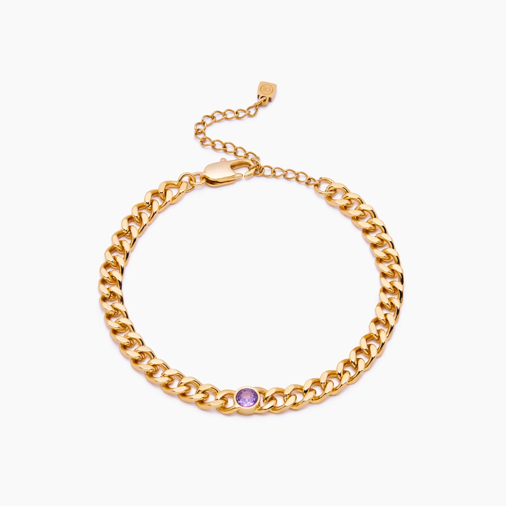 Curb Birthstone Bracelet