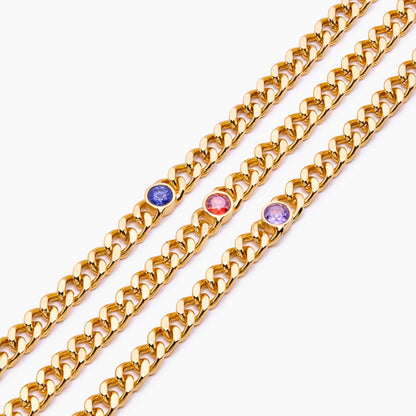 Curb Birthstone Bracelet