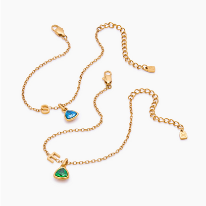 Birthstone & Letter Charm Bracelet