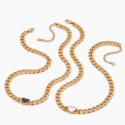 Glow Heart Curb Necklace