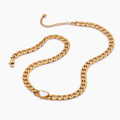 Glow Heart Curb Necklace