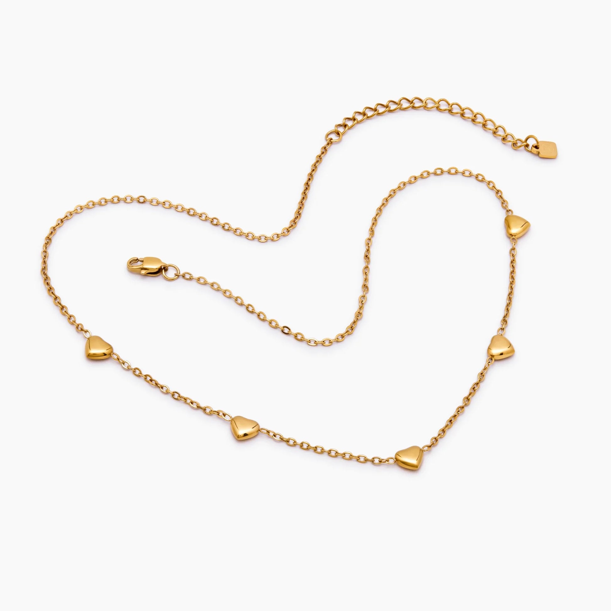 Puff Heart Station Necklace