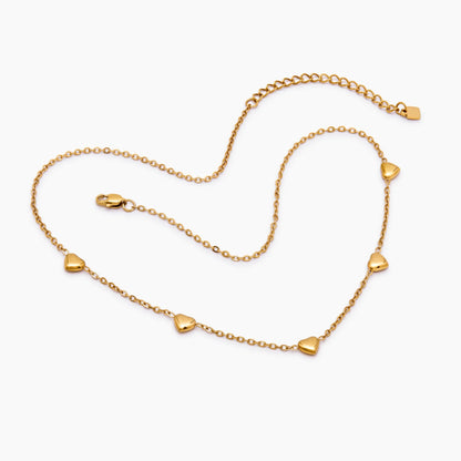 Puff Heart Station Necklace
