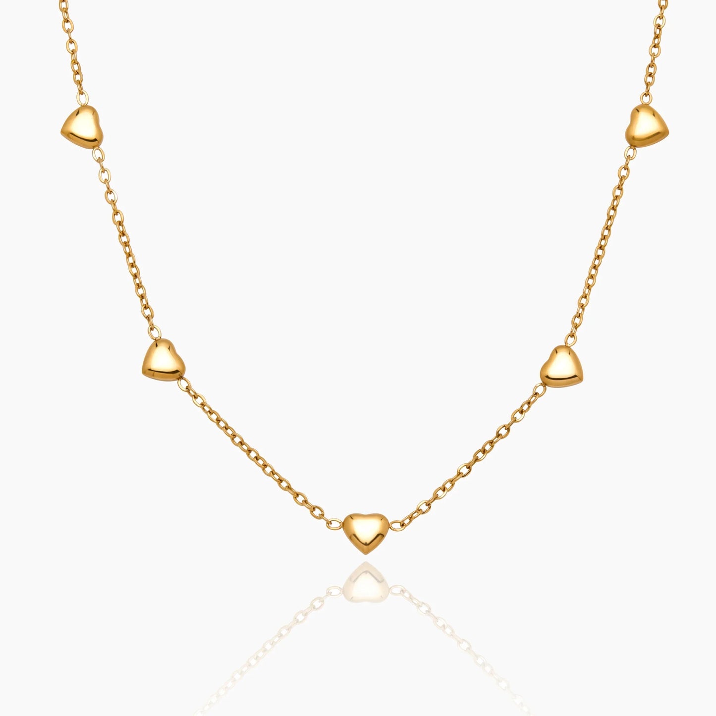 Puff Heart Station Necklace
